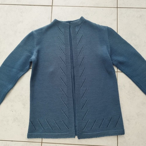 Knitted wool cardigan new, blue, size M