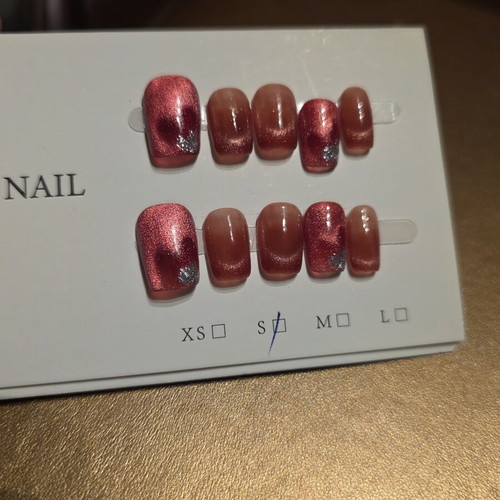 Press on Nails handmade double layered acrylic cat eye