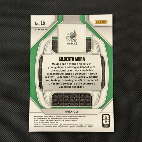 Gilberto Mora 2026 Panini Prizm FIFA World Cup RC Silver New Era #15 Mexico like new