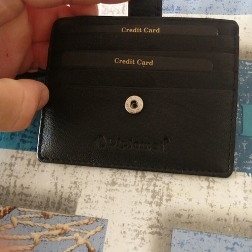 Diplomat leather card holder new with RFID and clip closure
