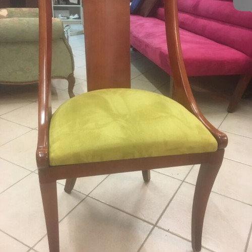 Varagkis Chair 1991 like new, beech wood, suede seat by Designers Guild