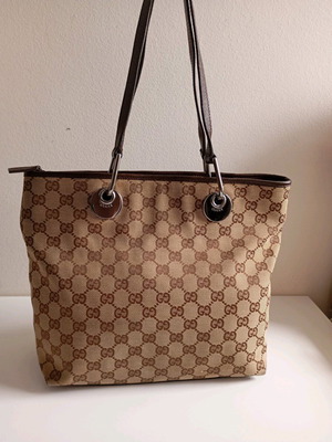 Gucci GG Canvas shoulder bag used, beige/brown