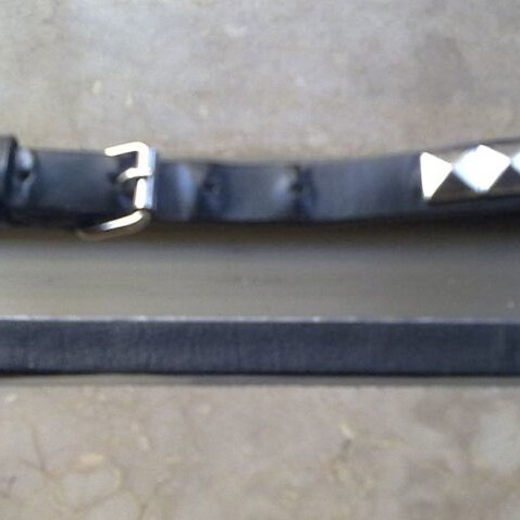 Belt 1 Meter Rock Style, Like New, Black Faux Leather with Metal Studs