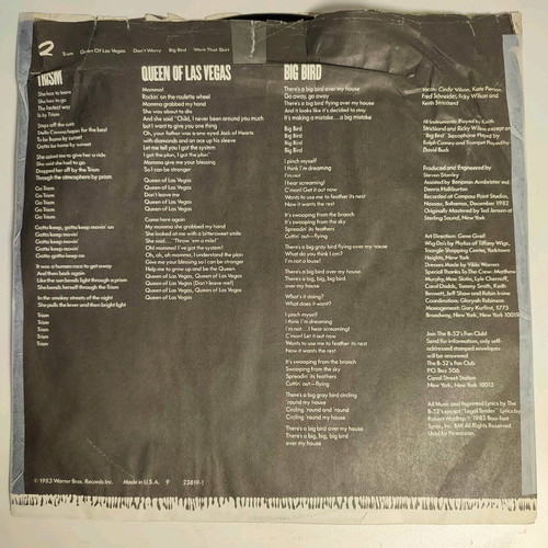 The B-52's Whammy! vinyl used, first American pressing