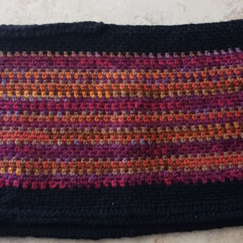 Handmade knitted women's neck warmer new, purple and black