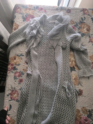 Fracomina gray cardigan like new with pockets and mixed fabrics