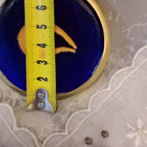Vintage glass eye like new with ring and stainless metal