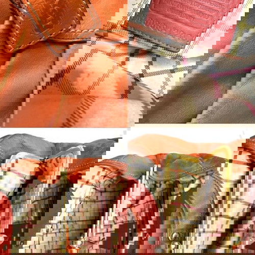 Coach оранжева кожена чанта за рамо употребявана