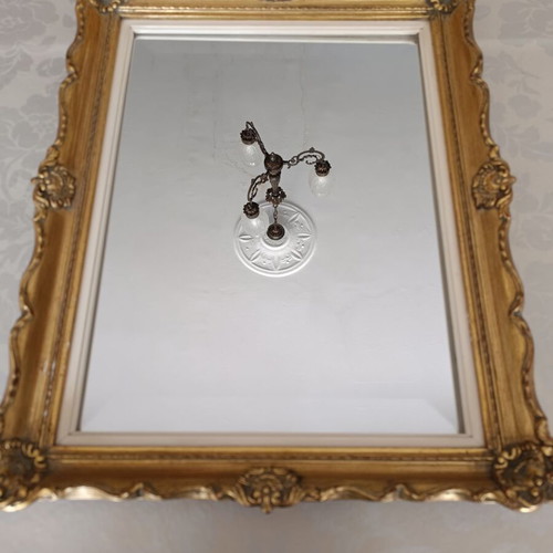 Bijouterie rectangular mirror with carved gilded frame, like new