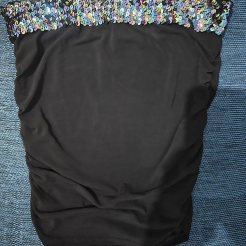 Imperial strapless top with multicolor sequins like new, sizes S-M