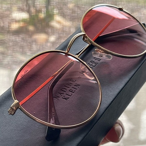 Ray-Flector RF708 C4 sunglasses new, pink lenses, gold frame