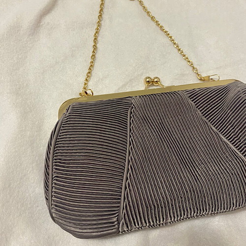 Women's bag grey with gold chain like new