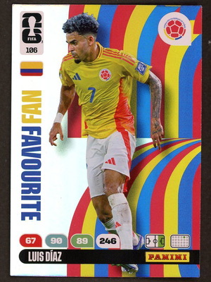 Panini World Cup Adrenalyn XL 2026 Card #106 Luis Diaz like new