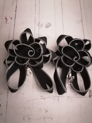 Handmade decorative items from fabric and zipper, set of 2, new