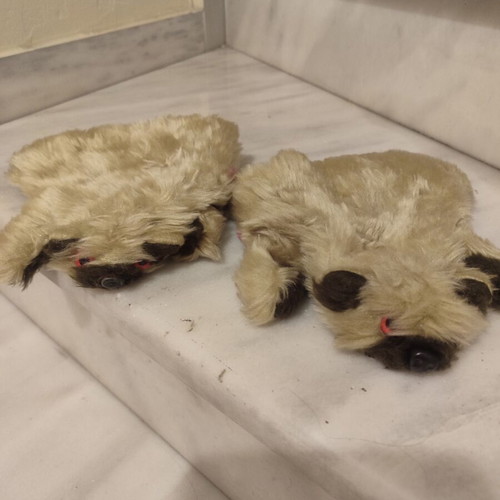 Vintage fur gloves set of 2, retro and collectible