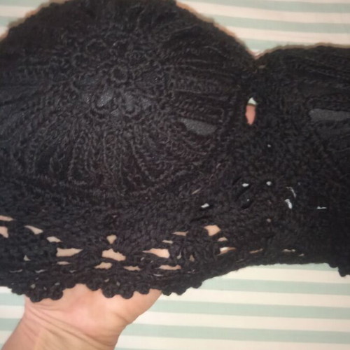 Zara crochet top new, size M, black