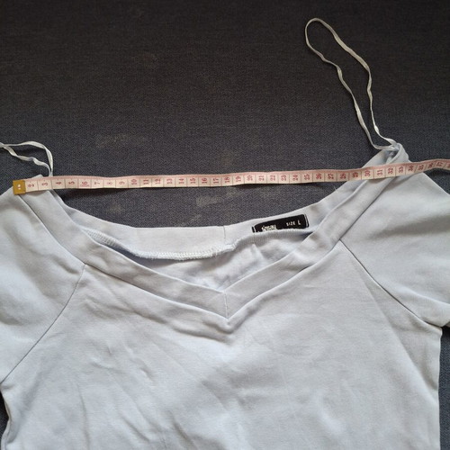Sinsay Off-Shoulder Blouse like new, turquoise, size L