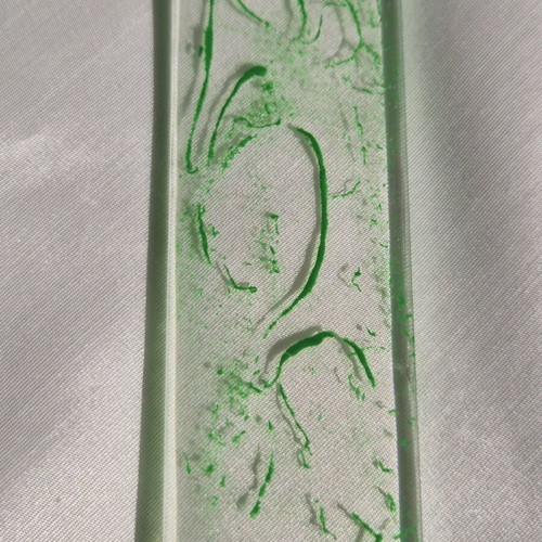 Handmade bookmark from resin with green waves new
