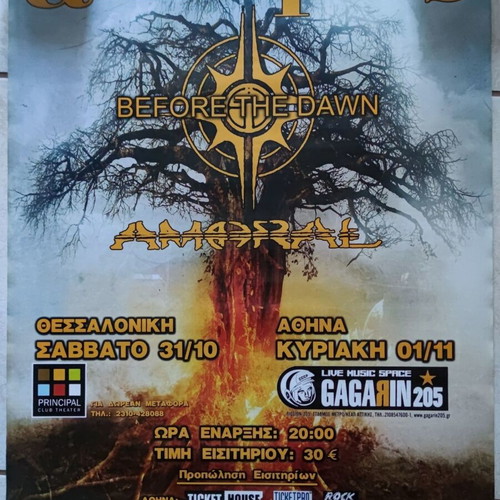 Amorphis Before The Dawn Amoral Concert Poster Athens 2009 like new