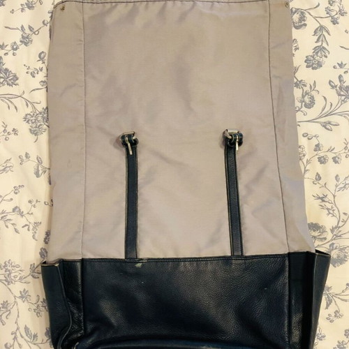Voyager Backpack Hak Studios handmade leather and durable fabric, used