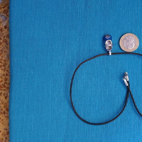 Silver 925 shoe necklace used with blue enamel