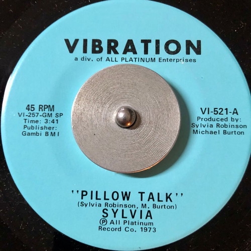 Sylvia Pillow Talk vinyl 7" 45 RPM single used, pop