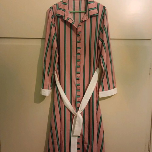 Vintage • maxi striped shirt dress • L/XL