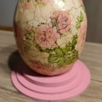 Spring Easter Ceramic Egg Decoupage new with pink base