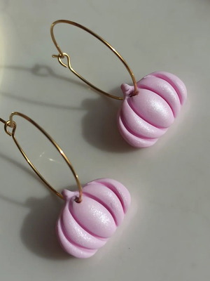 Pumpkin earrings new polymer clay and stainless steel