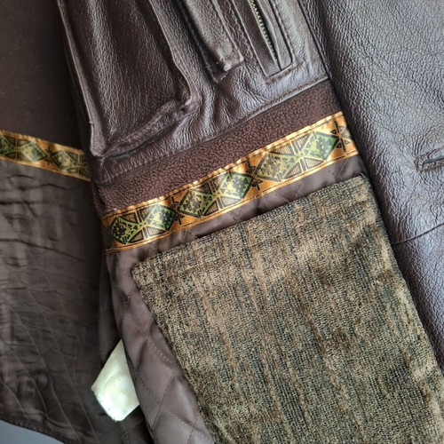 Leather vintage jacket like new, relaxed fit, size M, brown