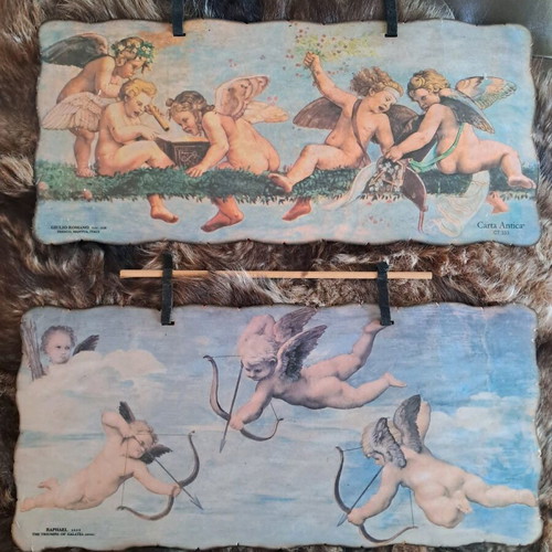 Handmade waxed artworks used, Terra Sancta Scrolls series