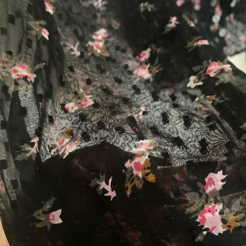 Urban Outfitters Sheer Floral Crop Top XS like new, black chiffon