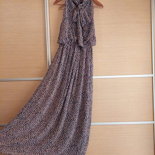Desiree long floral dress size S like new, black and beige