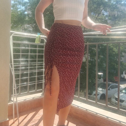 Summer set red skirt and white top like new, size M