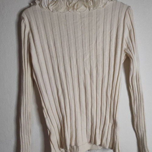 Vintage blouse with ruffles like new, beige, size M