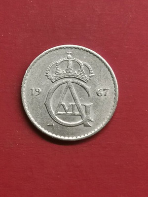 Sweden 25 Ore Coin 1967 used