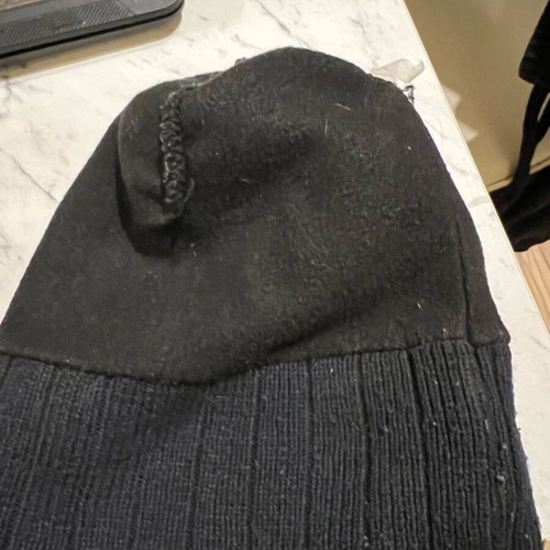 Insulating ski beanie hat used, large dark blue, warm