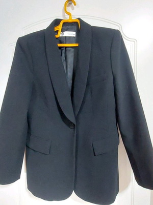 Μπλέιζερ Zara σε ίσια γραμμή μαύρο σαν καινούργιο, μέγεθος L