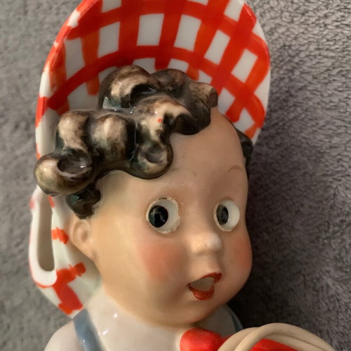Table lamp used porcelain 1960s with 2.5m cable and switch