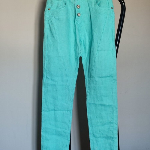 Paranoia women's linen pants like new, turquoise, size S