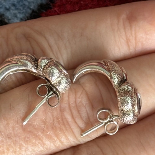 Silver earrings with topaz, handmade, like new