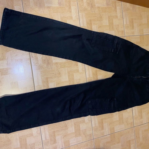 Stradivarius cargo pants used black, straight fit, size S