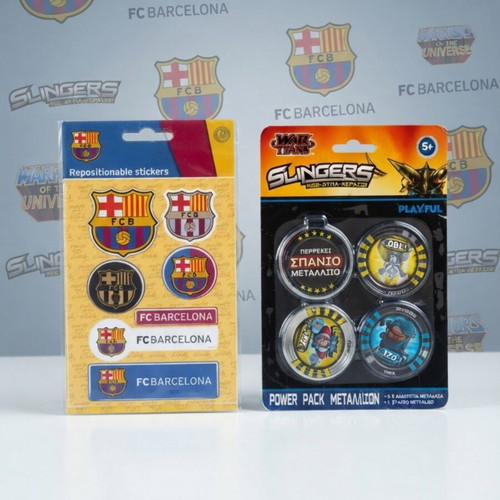 Slingers War Stars Medallion Power Pack 2011 and FC Barcelona stickers