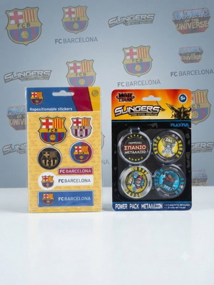 Slingers War Stars Medallion Power Pack 2011 and FC Barcelona stickers