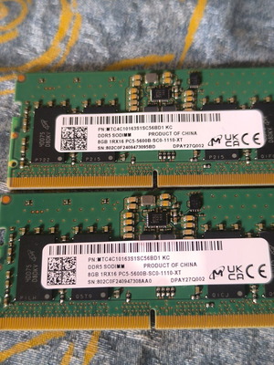 Ram Laptop DDR5 16GB (2x8GB) 5600MHz Micron σαν καινούργιο