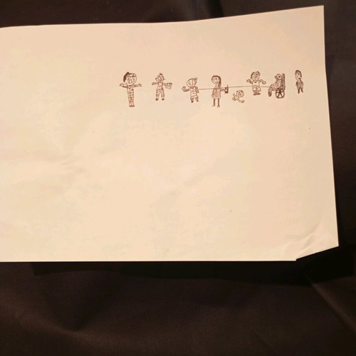 Children's drawing like new on A4 paper with pen
