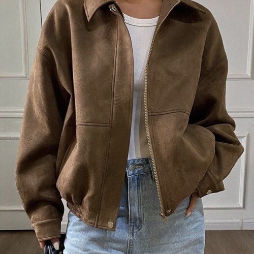 Shein short brown women's jacket like new, size L