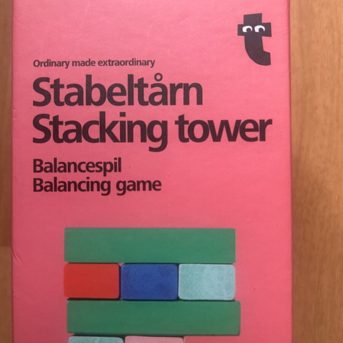 Wooden colored building blocks game like new