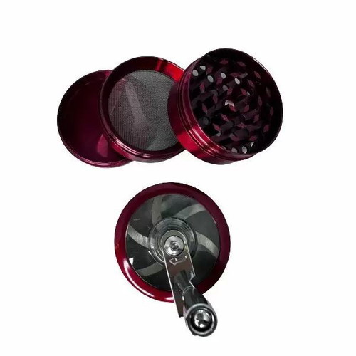Metallic grinder with mill 40x50mm 3-position red new