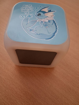 Pokémon Vaporeon Digital Cube Alarm Clock like new with LED colors